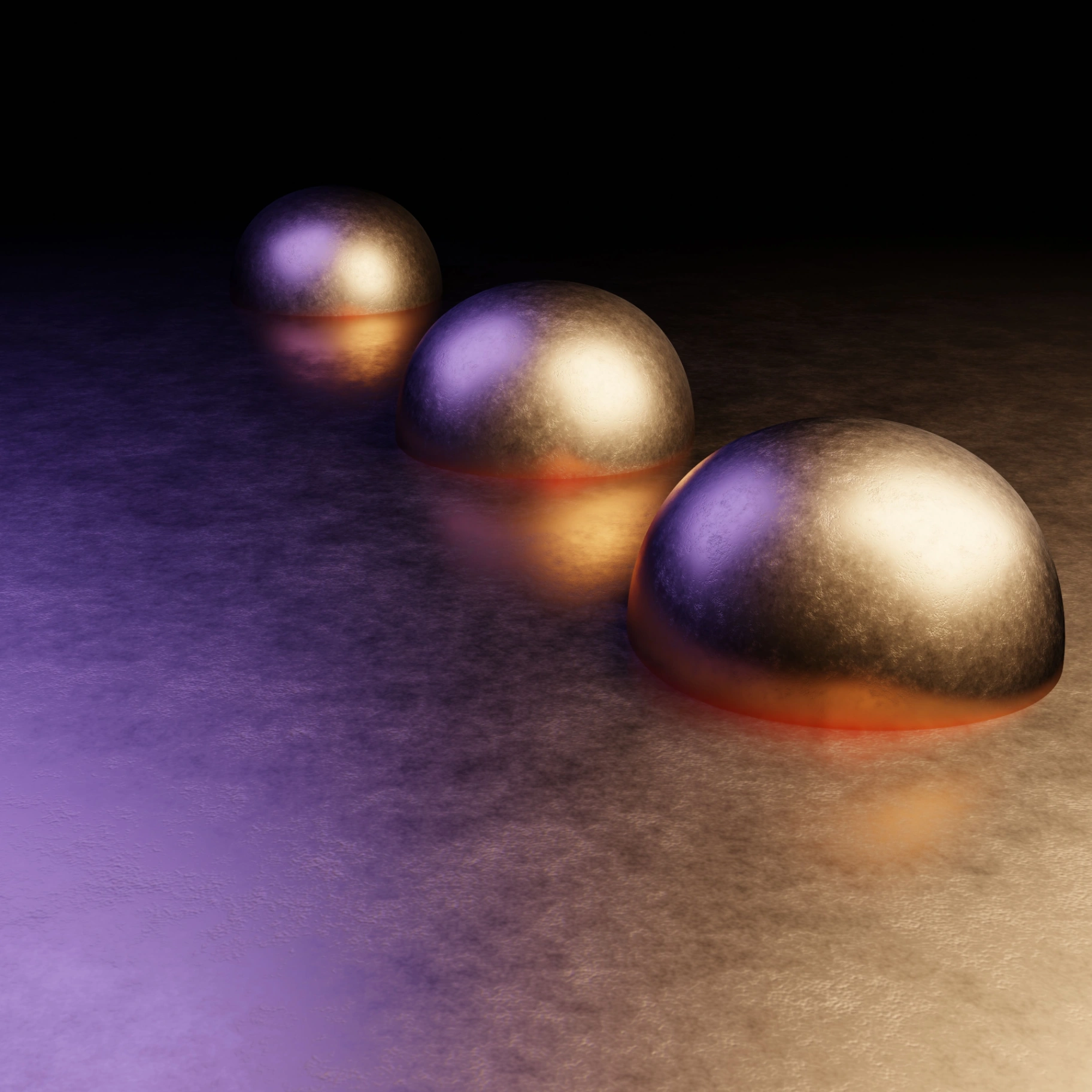 Trois boules dorées