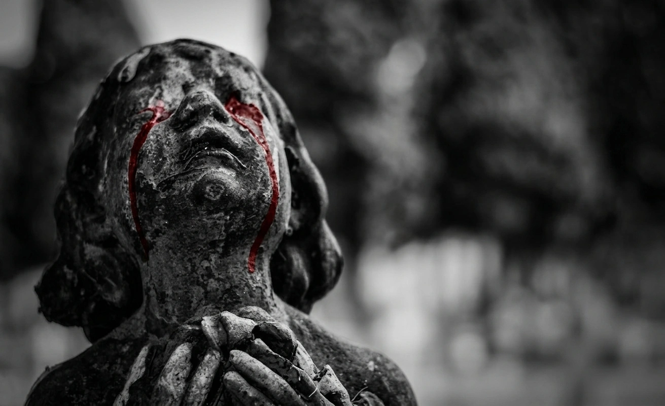 statue larmes sang